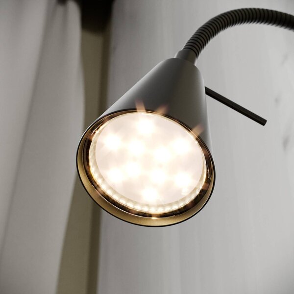 Briloner LED fali lámpa Tuso, fekete, ágyra szerelhető, fém, Fekete, Hálószoba, fém, Modern