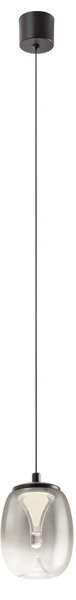 DROP LED függőlámpa, füst színű búrával, d:11 cm