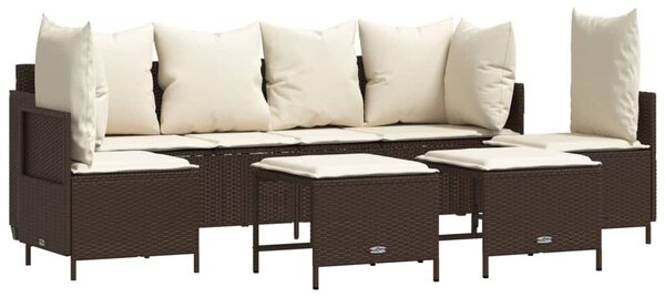 VidaXL 5 részes Polyrattan Kerti Ülőgarnitúra - Barna