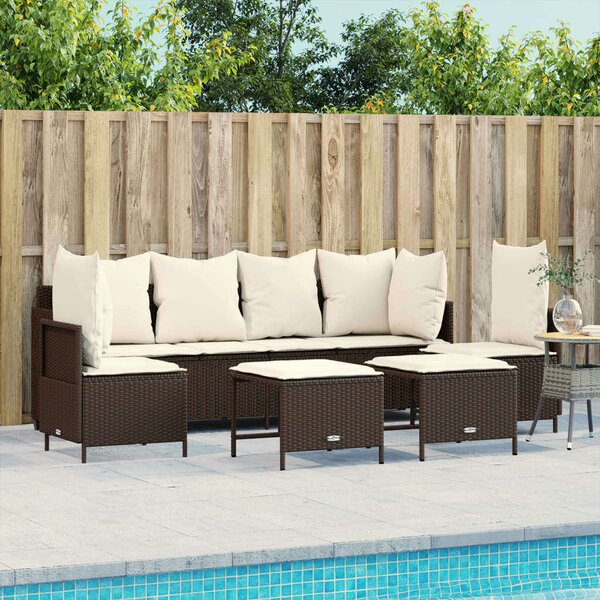 VidaXL 5 részes Polyrattan Kerti Ülőgarnitúra - Barna