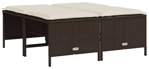 VidaXL 5 Részes Kerti Ülőgarnitúra - Barna Polyrattan