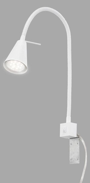 LED fali lámpa Tuso, fehér, ágyra szerelhető, fém