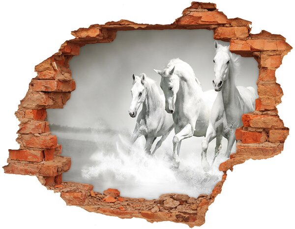 3d-s lyuk vizuális effektusok matrica Fehér lovak