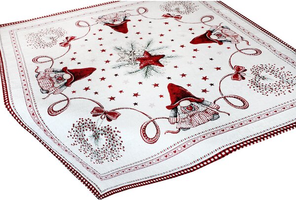 Karácsonyi zsenília terítő Csillagmanó 90x90 cm Chenille IT036