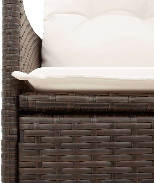 VidaXL Kerti Étkezőgarnitúra - 7 részes - Barna Polyrattan