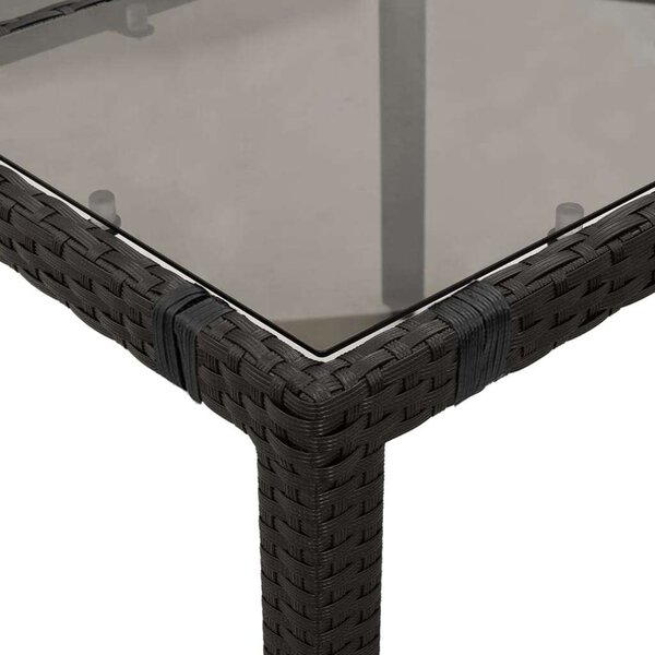 VidaXL Polyrattan Kerti Étkezőgarnitúra - 7 részes - Fekete