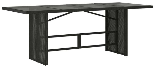 VidaXL 7 Részes Polyrattan Kerti Étkezőgarnitúra - Fekete