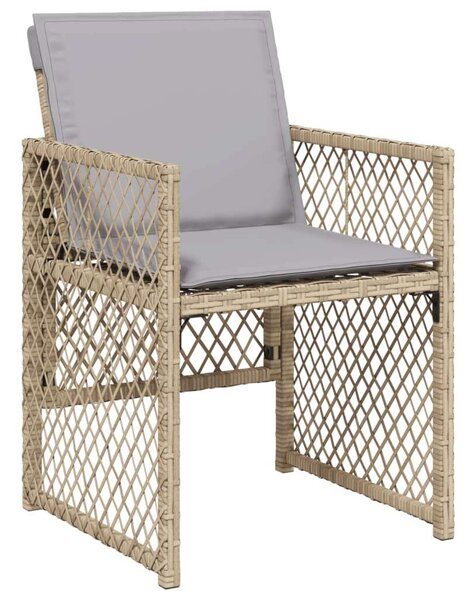 VidaXL Polyrattan Kerti Étkezőgarnitúra - 17 Részes - Bézs