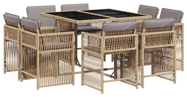 VidaXL Polyrattan Kerti Étkezőgarnitúra - 9 részes
