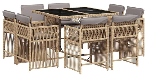 VidaXL Polyrattan Kerti Étkezőgarnitúra - 9 részes