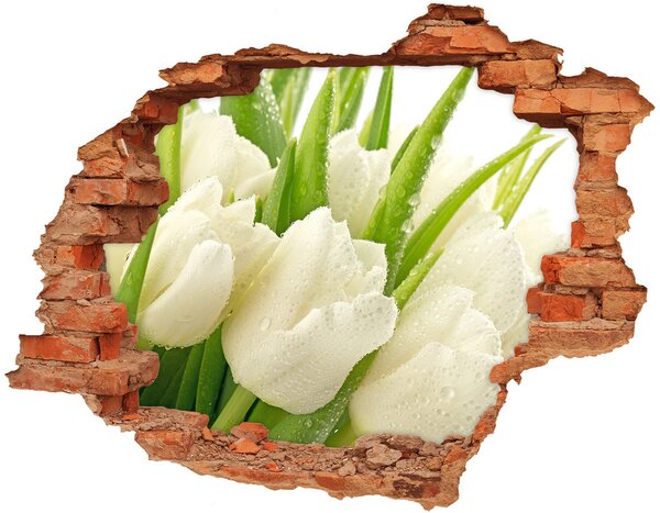 3d-s lyuk vizuális effektusok matrica Fehér tulipán
