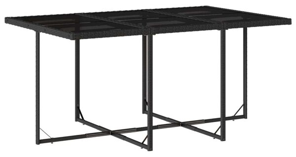 VidaXL Polyrattan Kerti Étkezőgarnitúra - 7 részes - Fekete