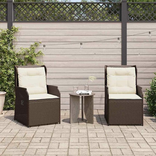 VidaXL Kerti pad 2 db Barna polirattan