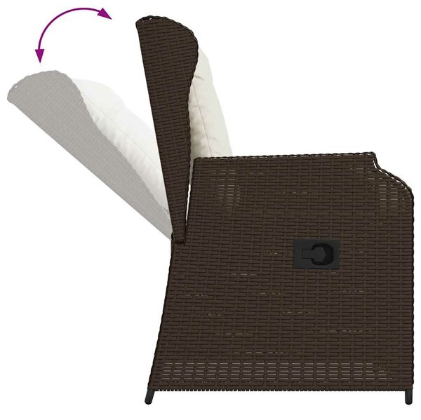 VidaXL Kerti pad 2 db Barna polirattan