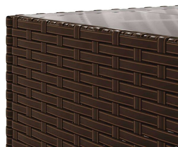 Polyrattan Kerti Ülőgarnitúra - 5 részes - Barna