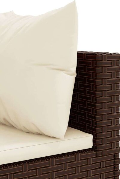 Polyrattan Kerti Ülőgarnitúra - 5 részes - Barna