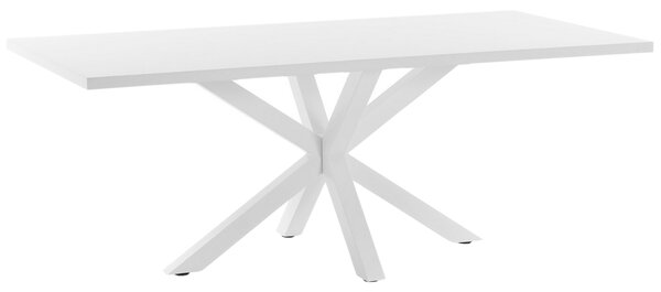 Fehér étkezőasztal Kave Home Argo 160 x 100 cm fehér fém talppal