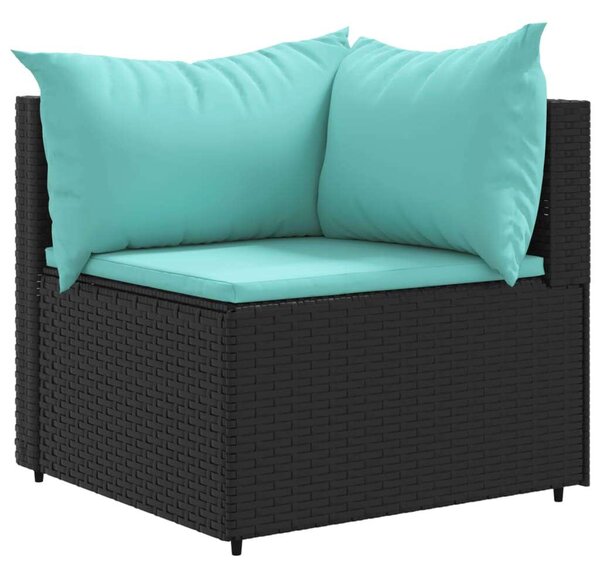 Polyrattan Kerti Ülőgarnitúra - 6 Fős - Fekete