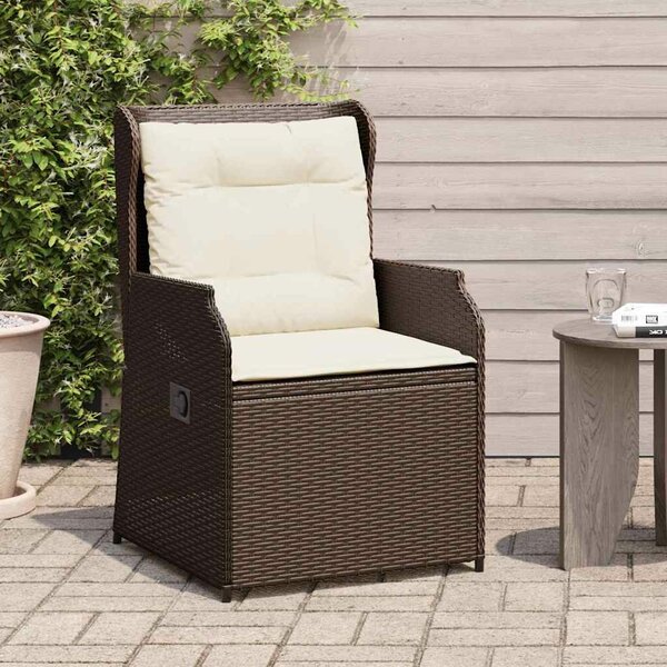 VidaXL Kerti pad 2 db Barna polirattan