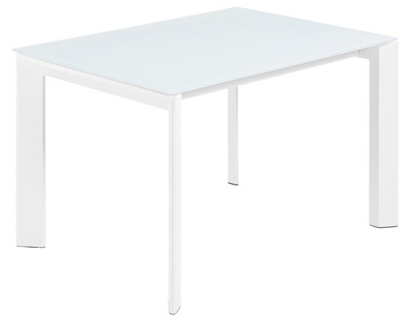 Fehér üveg összecsukható étkezőasztal Kave Home tengely 120/180 x 80 cm