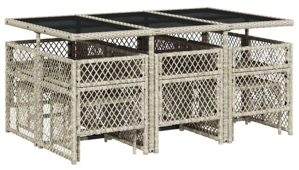 VidaXL Polyrattan Kerti Étkezőgarnitúra - 11 részes