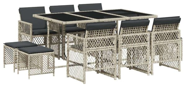 VidaXL Polyrattan Kerti Étkezőgarnitúra - 11 részes
