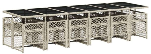 VidaXL Polyrattan Kerti Étkezőgarnitúra - 13 részes - Szürke