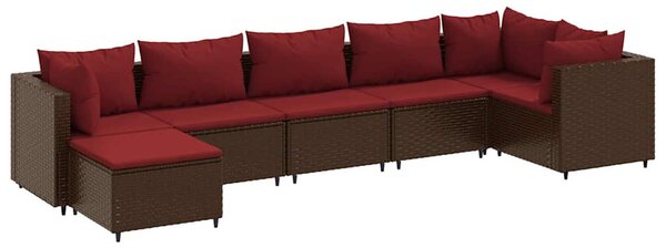 VidaXL Polyrattan Kerti Ülőgarnitúra - 7 részes, Barna