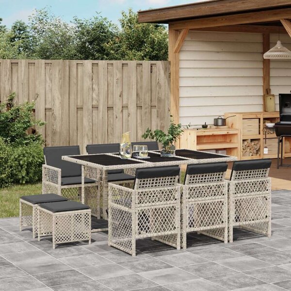VidaXL Polyrattan Kerti Étkezőgarnitúra - 11 részes