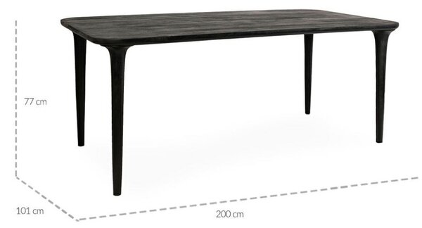 MaMaison Laminar 200 Étkezőasztal Mangófa Fekete