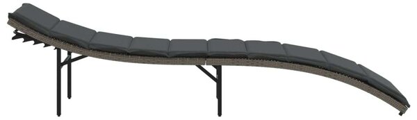 VidaXL Napozóágy - Polyrattan - Szürke - 199cm
