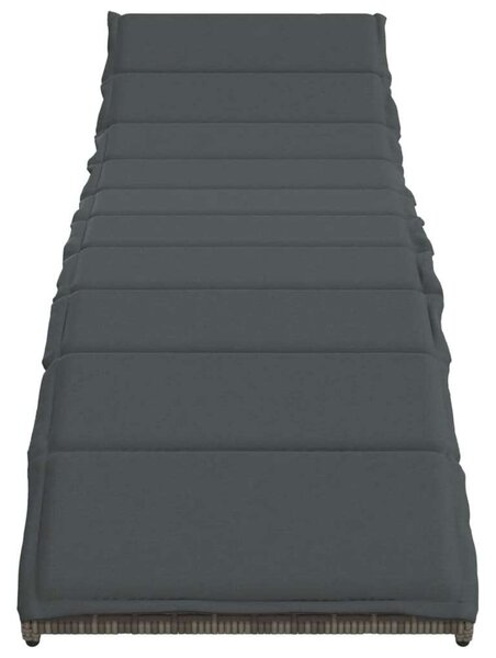 VidaXL Napozóágy - Polyrattan - Szürke - 199cm