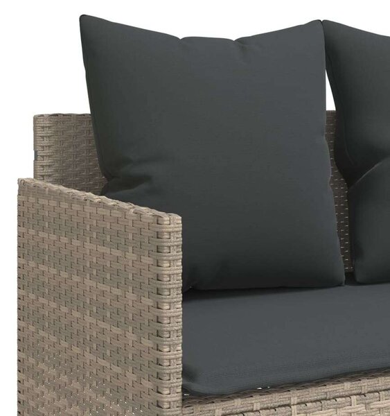 VidaXL világosszürke polyrattan napozóágy párnával
