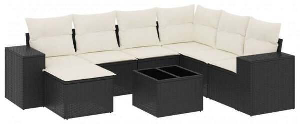 VidaXL Polyrattan Kerti Ülőgarnitúra - 8 részes - Fekete