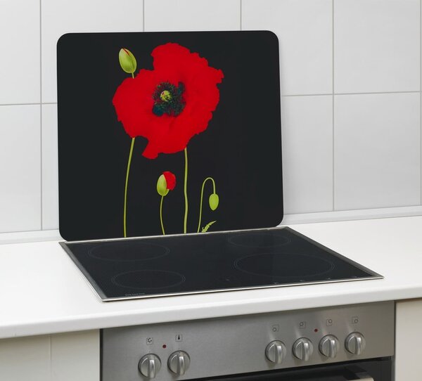 Edzett üveg falvédő tűzhelyhez 50x56 cm Poppy – Maximex