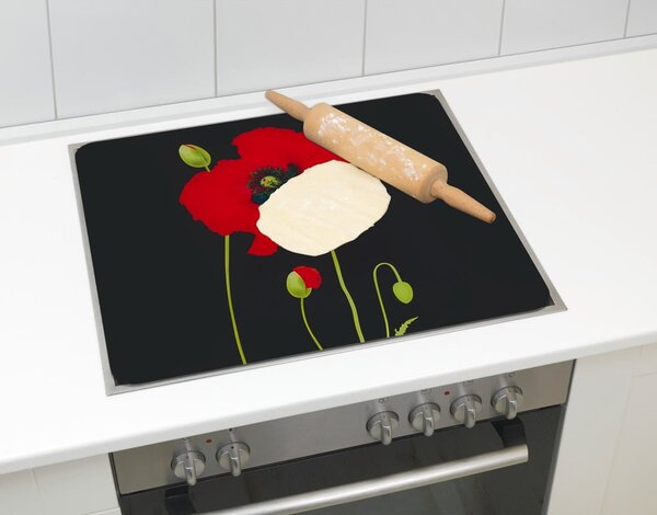 Edzett üveg falvédő tűzhelyhez 50x56 cm Poppy – Maximex