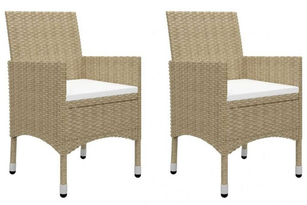 Kerti Étkezőgarnitúra - Akácfa Asztal - Bézs Polyrattan - 5 részes