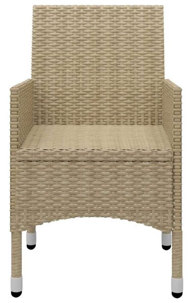 Kerti Étkezőgarnitúra - Akácfa Asztal - Bézs Polyrattan - 5 részes