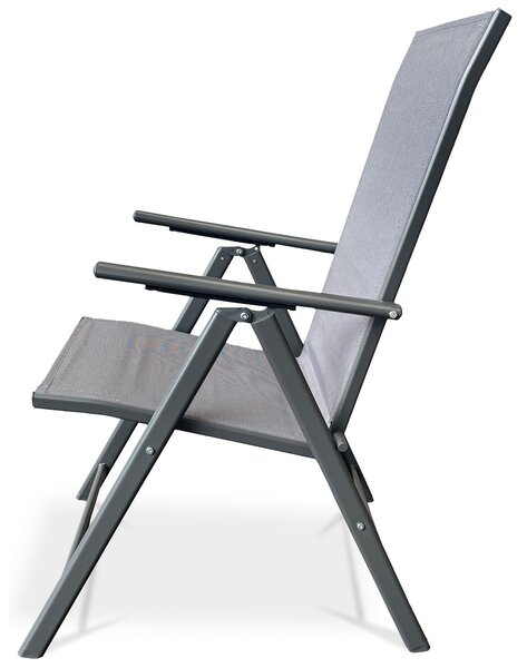 Autronic Kerti szék, fém, textil, szürke, AZC-S1116 SZÜRKE