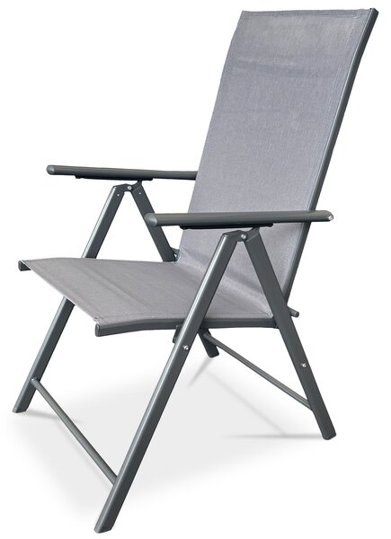 Autronic Kerti szék, fém, textil, szürke, AZC-S1116 SZÜRKE