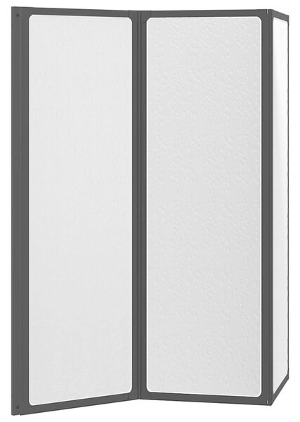 VidaXL Zuhanyfal Fekete 120 x 2 x 117 cm Alumínium és PP