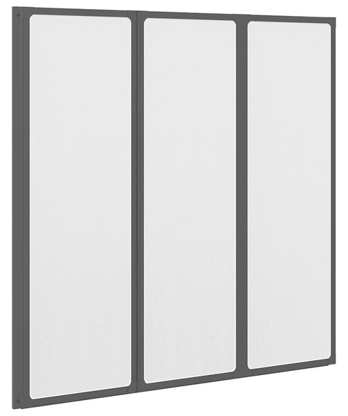 VidaXL Zuhanyfal Fekete 120 x 2 x 117 cm Alumínium és PP