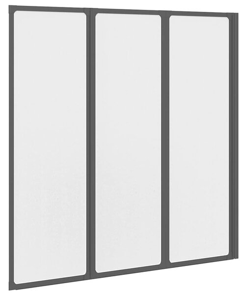 VidaXL Zuhanyfal Fekete 120 x 2 x 117 cm Alumínium és PP
