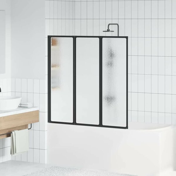 VidaXL Zuhanyfal Fekete 120 x 2 x 117 cm Alumínium és PP
