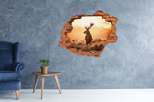 3d-s lyuk vizuális effektusok matrica Deer napkelte
