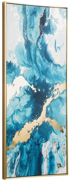 Kék arany absztrakt festmény Kave Home Ikonikus 120 x 50 cm