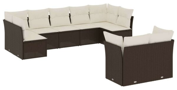 VidaXL Polyrattan Kerti Ülőgarnitúra - Barna - 9 részes
