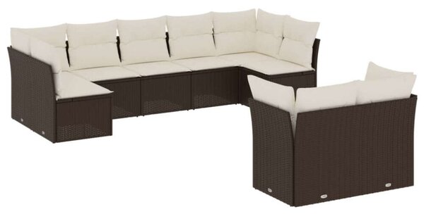 VidaXL Polyrattan Kerti Ülőgarnitúra - Barna - 9 részes