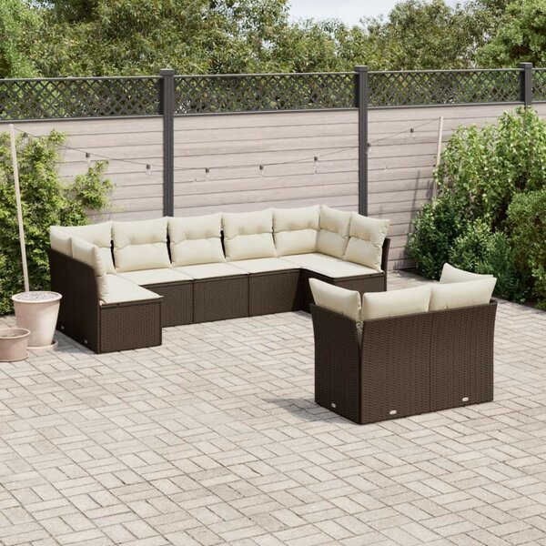 VidaXL Polyrattan Kerti Ülőgarnitúra - Barna - 9 részes