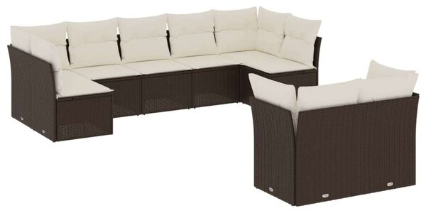 VidaXL Polyrattan Kerti Ülőgarnitúra - Barna - 9 részes